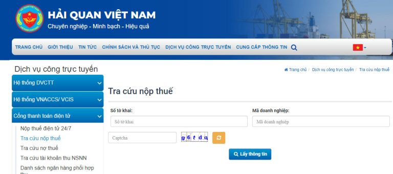 hướng dẫn tra cứu nợ thuế tờ khai
